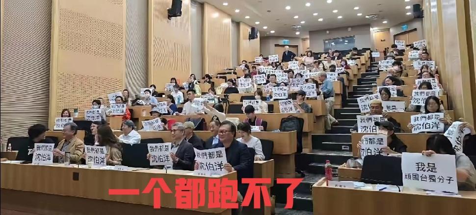 笑死我了，台湾省一些不知道好歹的家伙们，竟然手举牌，上面写着我们都是沈伯洋，这是