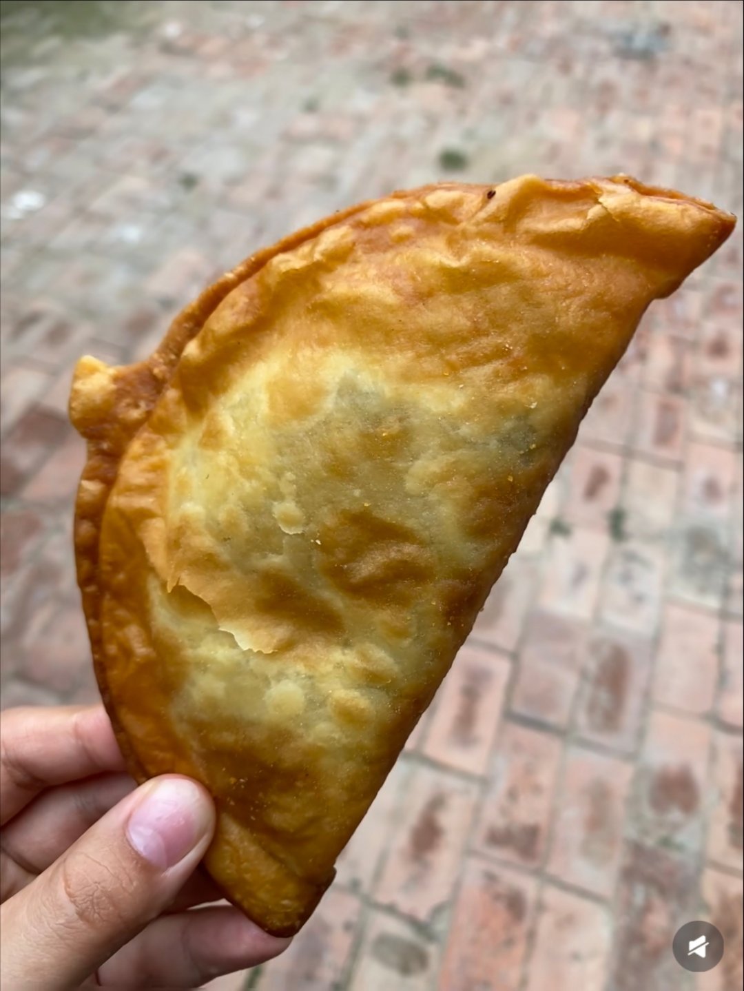 才知道这个东西叫韭菜盒子，买过这么多次，我都是跟老板说"来个饺子"