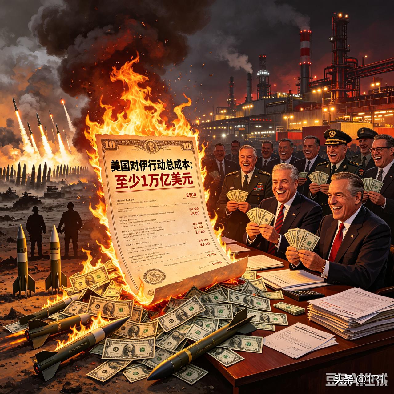 天价战争账单曝光！哈佛大学专家测算，美国对伊行动总成本至少1万亿美元。1200多
