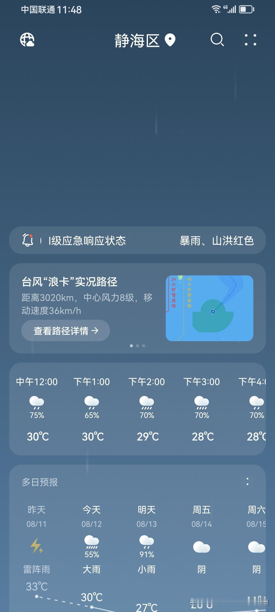 白海豚跑偏了。
上周天气预报就说，这周受“台风白海豚”的影响，有3天的连雨天，昨