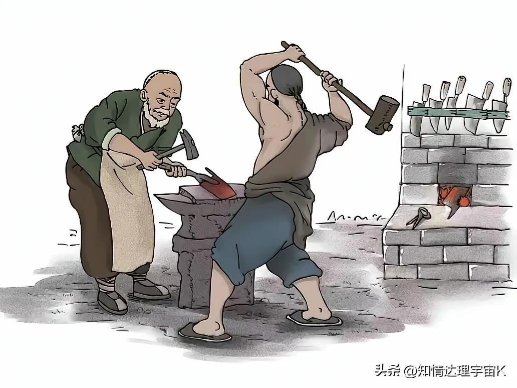 上联：铁匠打铁 ，铁碰铁 
下联：秀才读书，书连书。