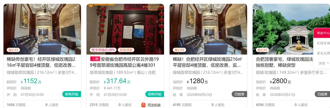 看来今年合肥的一些大佬都遇到了经济上的困难。
豪宅法拍的不少。