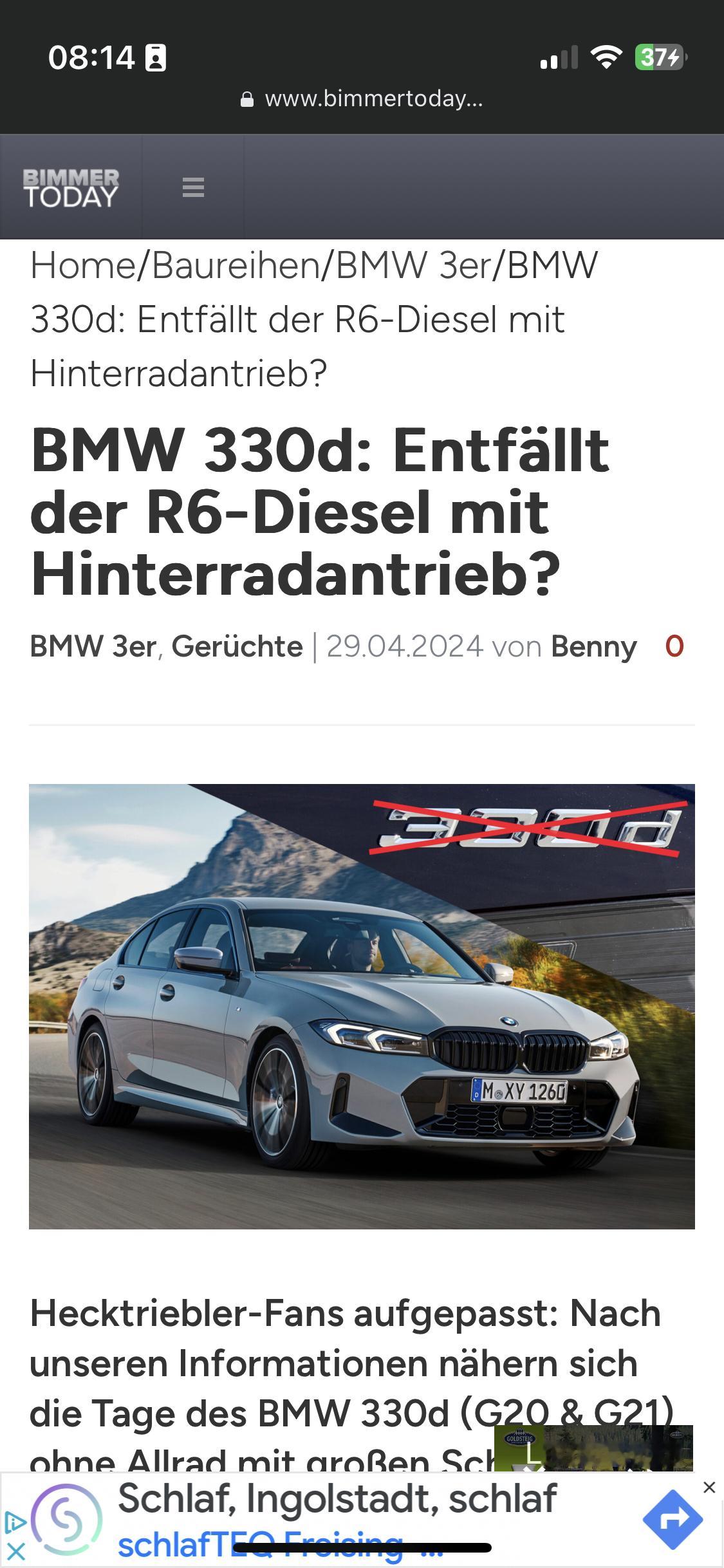 330d也要取消后驱了？改叫奥迪吧🙄继M440i取消后驱之后，G20/G21 