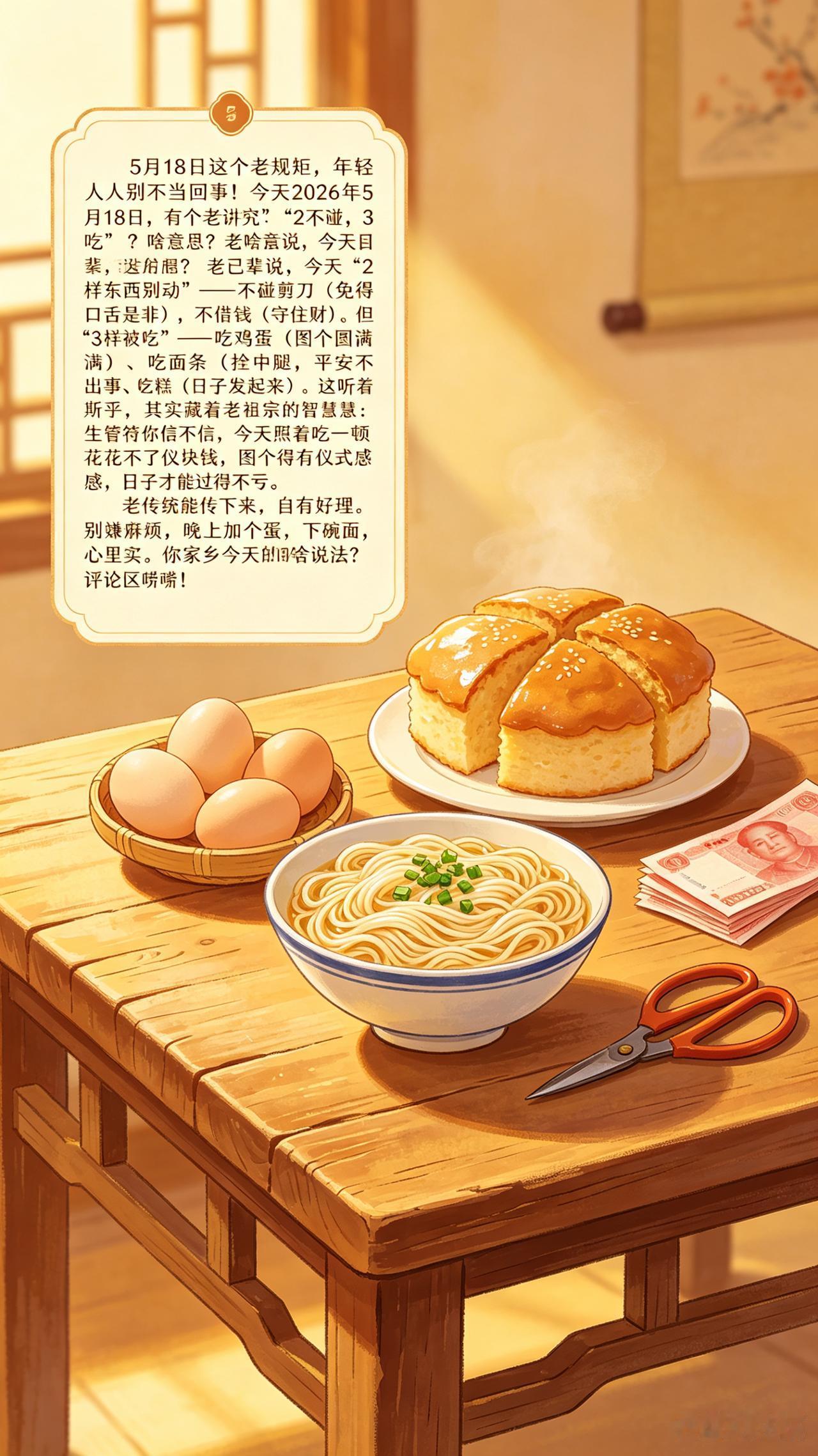 5月18日这个老规矩，年轻人别不当回事！

今天2026年5月18日，有个老讲究