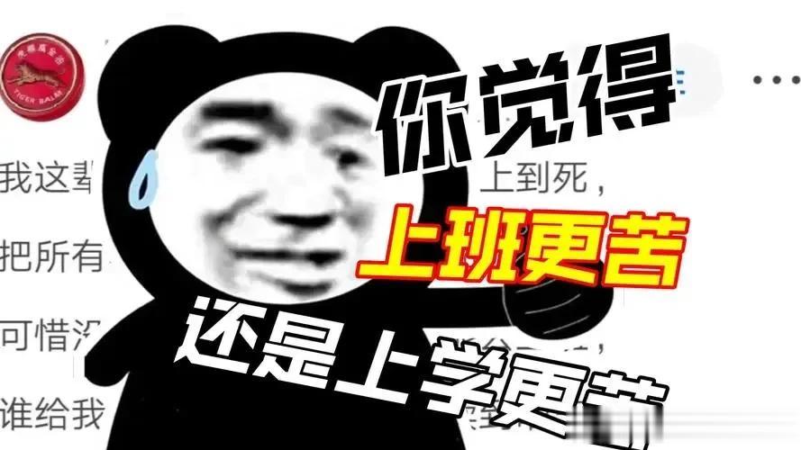 #上班更苦还是上学更苦#
上班苦
年少不知愁滋味，上学只需要做好学生的本分，好好