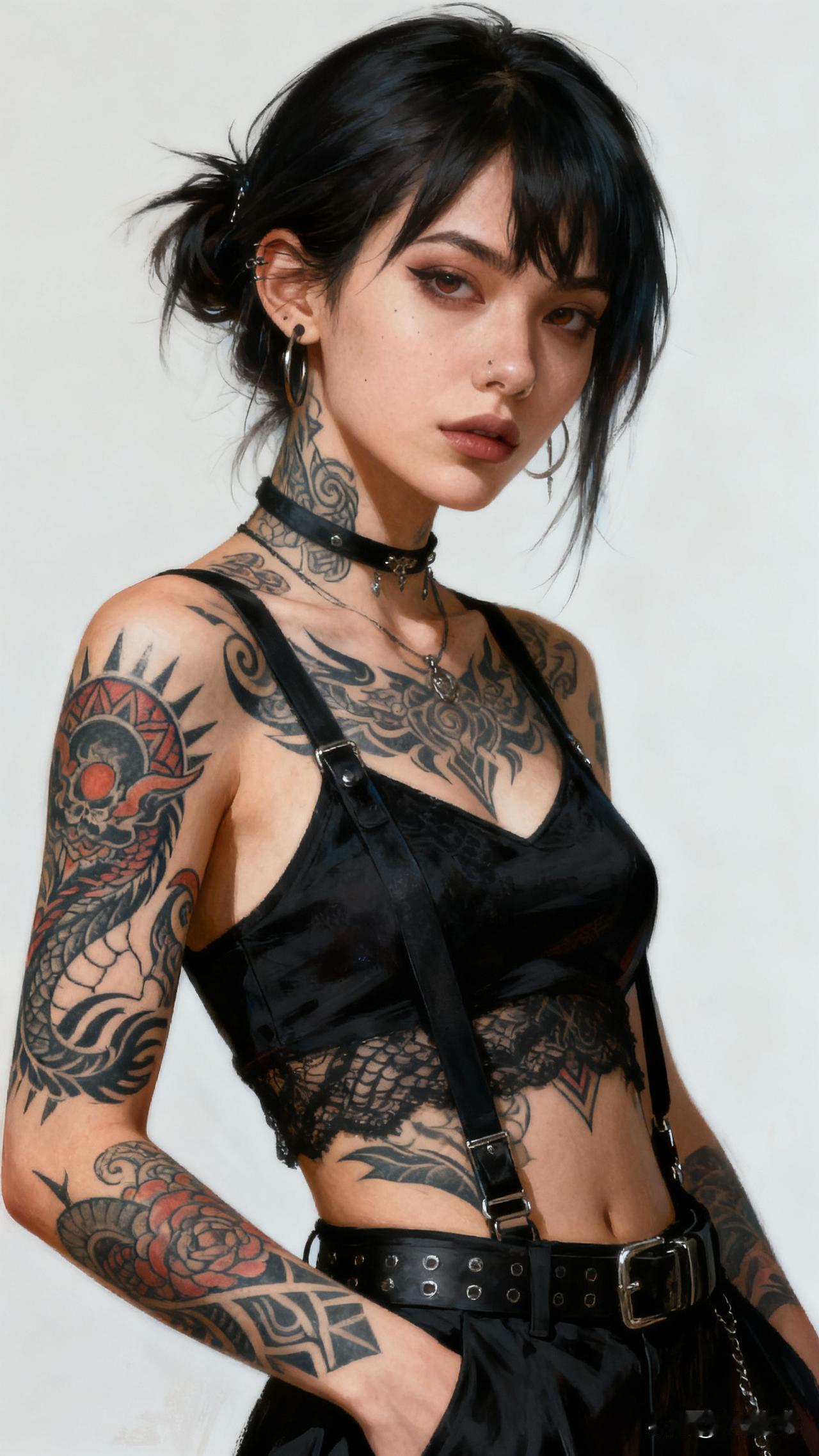 好好的女孩儿，为啥要纹身？
昨天晚上洗澡，碰到了个女孩，进门儿看脸，长的秀秀气气