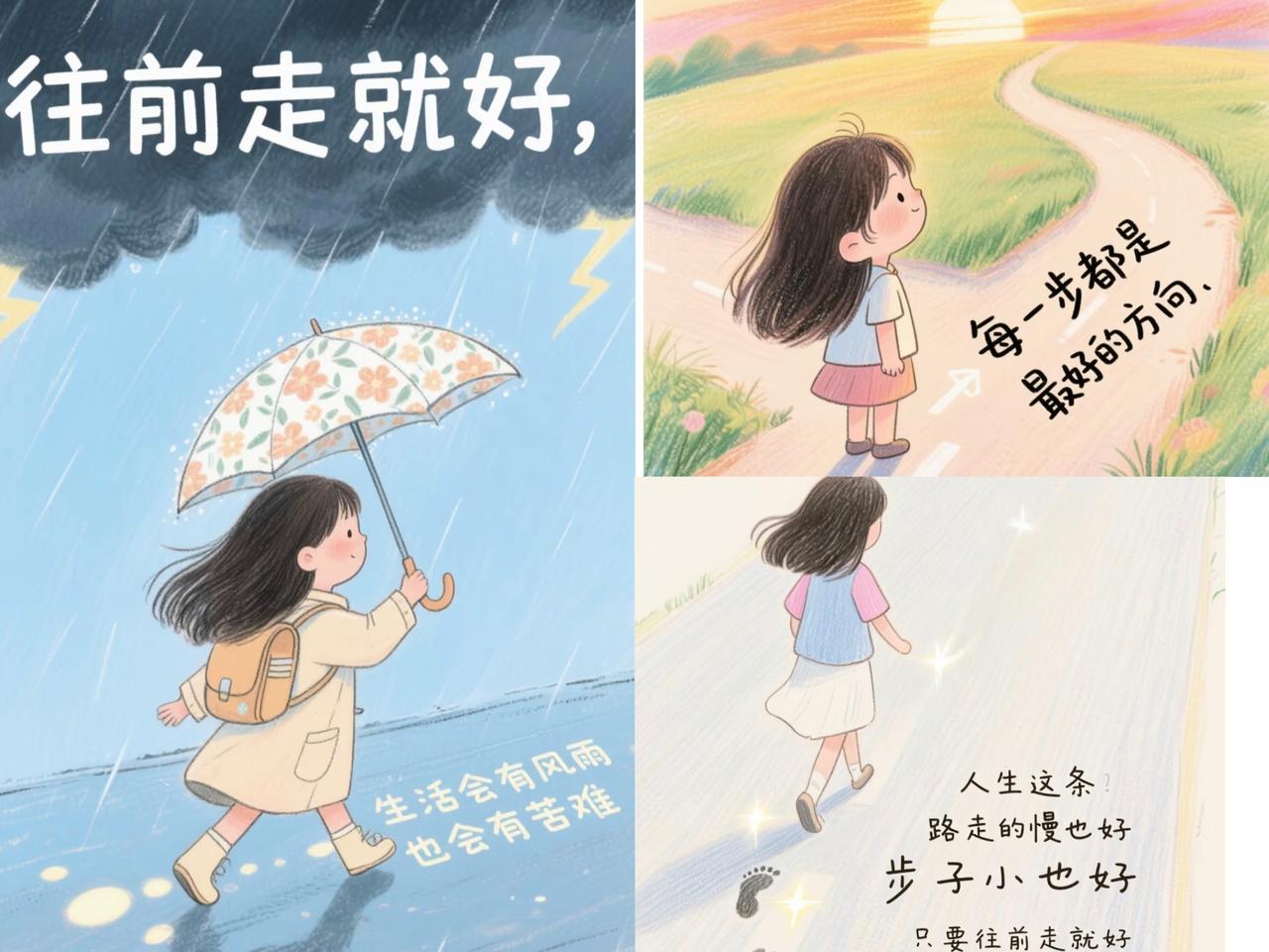 不论遇到什么，往前走就好！
人生没有一帆风顺，
谁都会经历挫折，
你要，学会好好