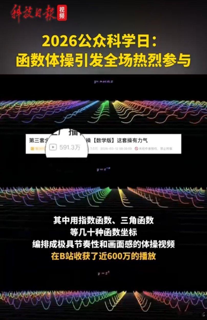 UP主自创函数体操跳进中国科学院这才是科普的正确打开方式！UP主自创函数体操跳进