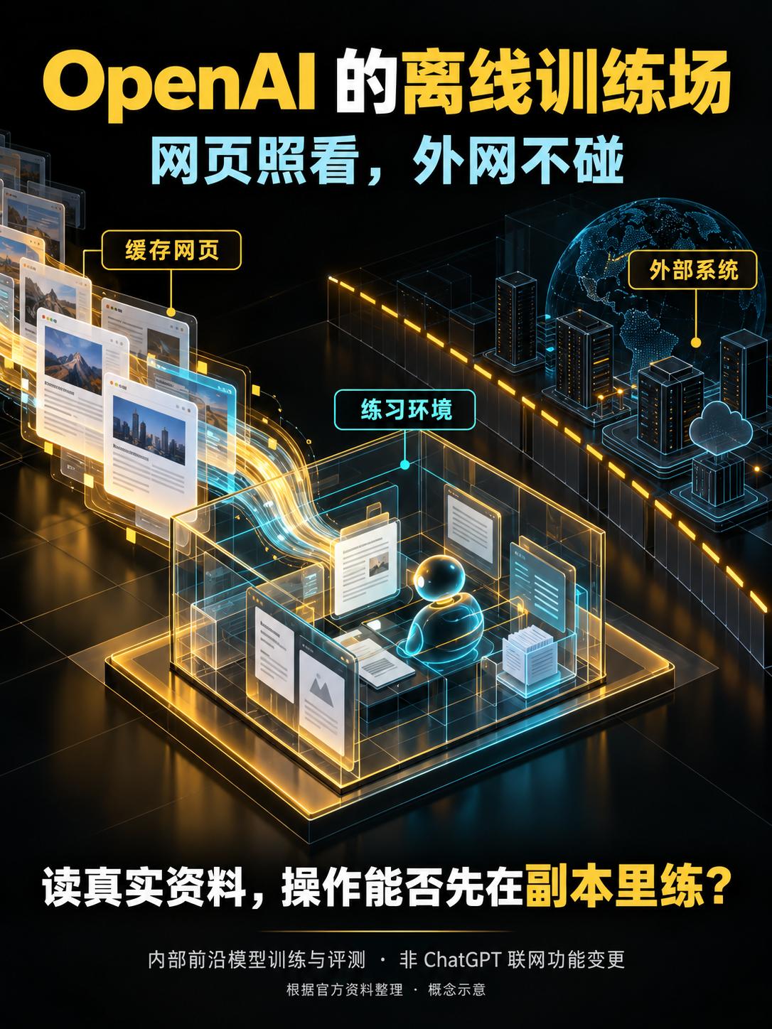 OpenAI 宣布不再用实时互联网训练模型，改用缓存副本与模拟环境

OpenA