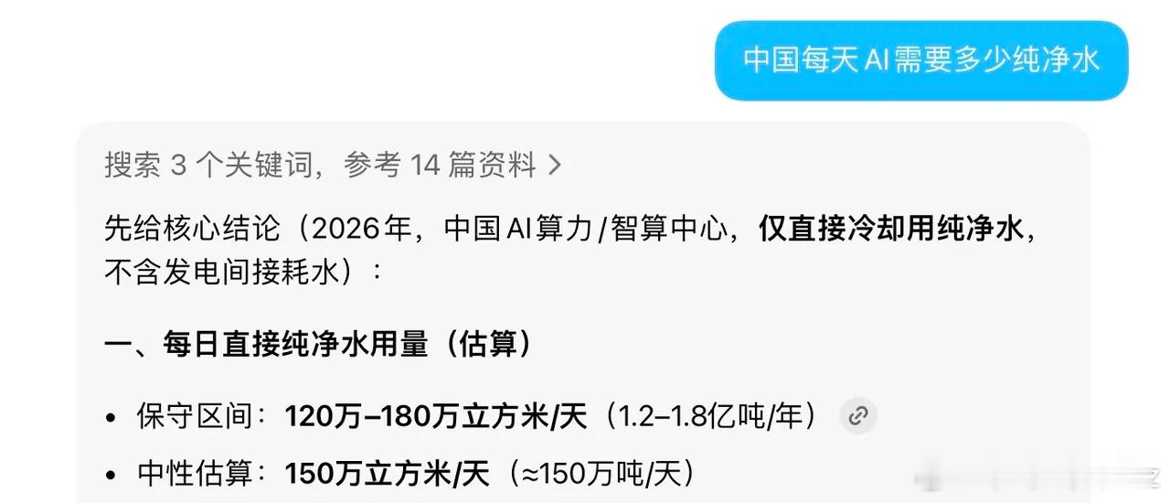 原来AI这么耗水🥹每天不仅为自己的就业感到焦虑，还为人类的生存环境感到焦虑AI