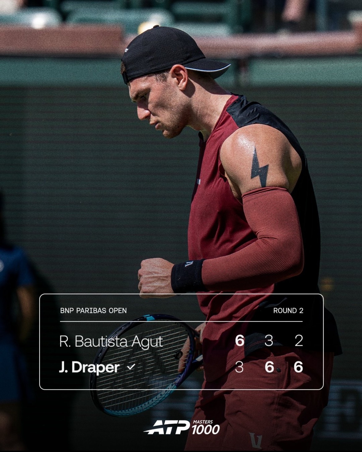 网球talking大会卫冕冠军德雷珀2-1逆转西班牙老将阿古特，晋级印第安威尔斯