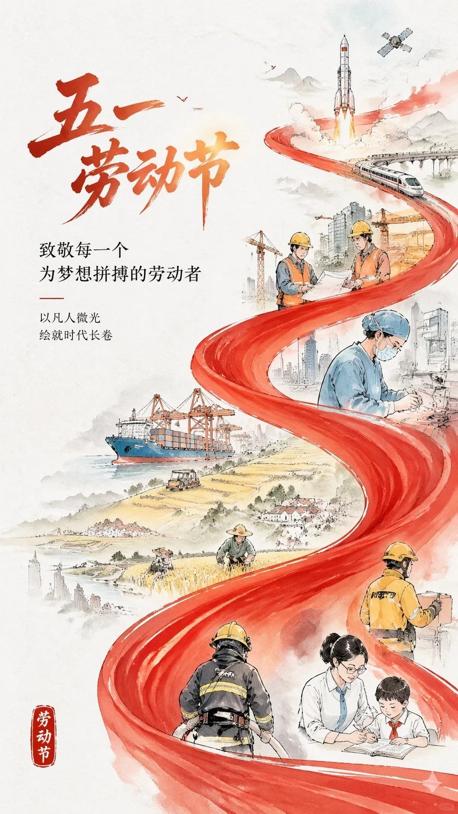 🌿岁月静好的背后，是无数人的默默耕耘 山河无恙的日常，藏着无数劳动者的坚守 五