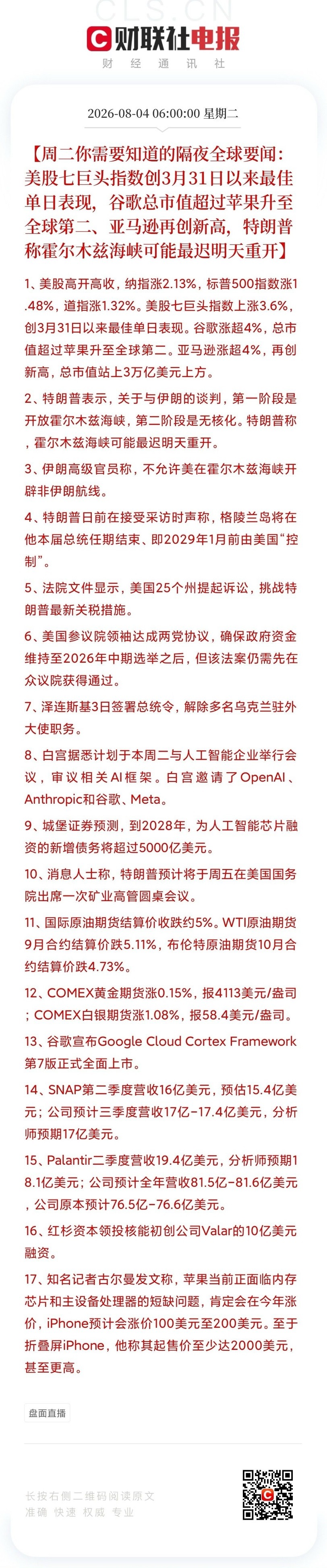 美股科技巨头迎来强劲买盘美股AI巨头集体大涨，原油大幅跳水美股全线走高，纳指大涨