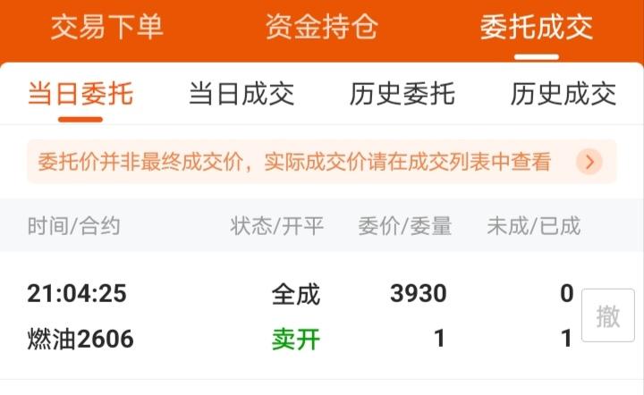 事情是昨天白天起的头，到了晚上才发生。
燃油2606，白天挂了3930空，收盘忘