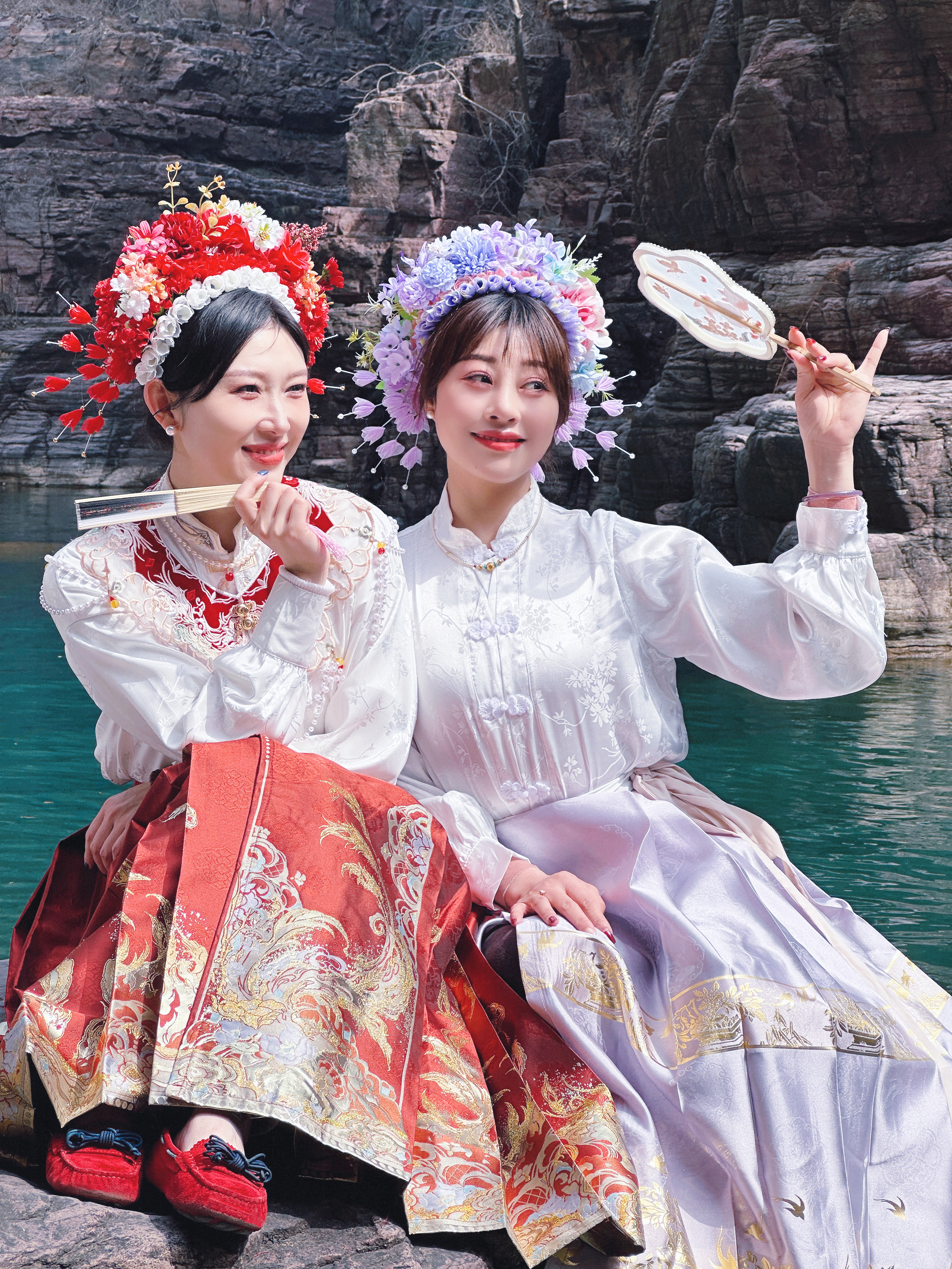 今生簪花，世世漂亮！来云台山的公主们❗️峡谷簪花写真get✔️了吗⁉️#王维诗里