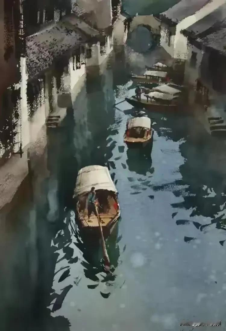 费曦强笔下的江南充满了诗意。他以江南风景为灵感的水彩画就像一扇通往江南梦境的窗。