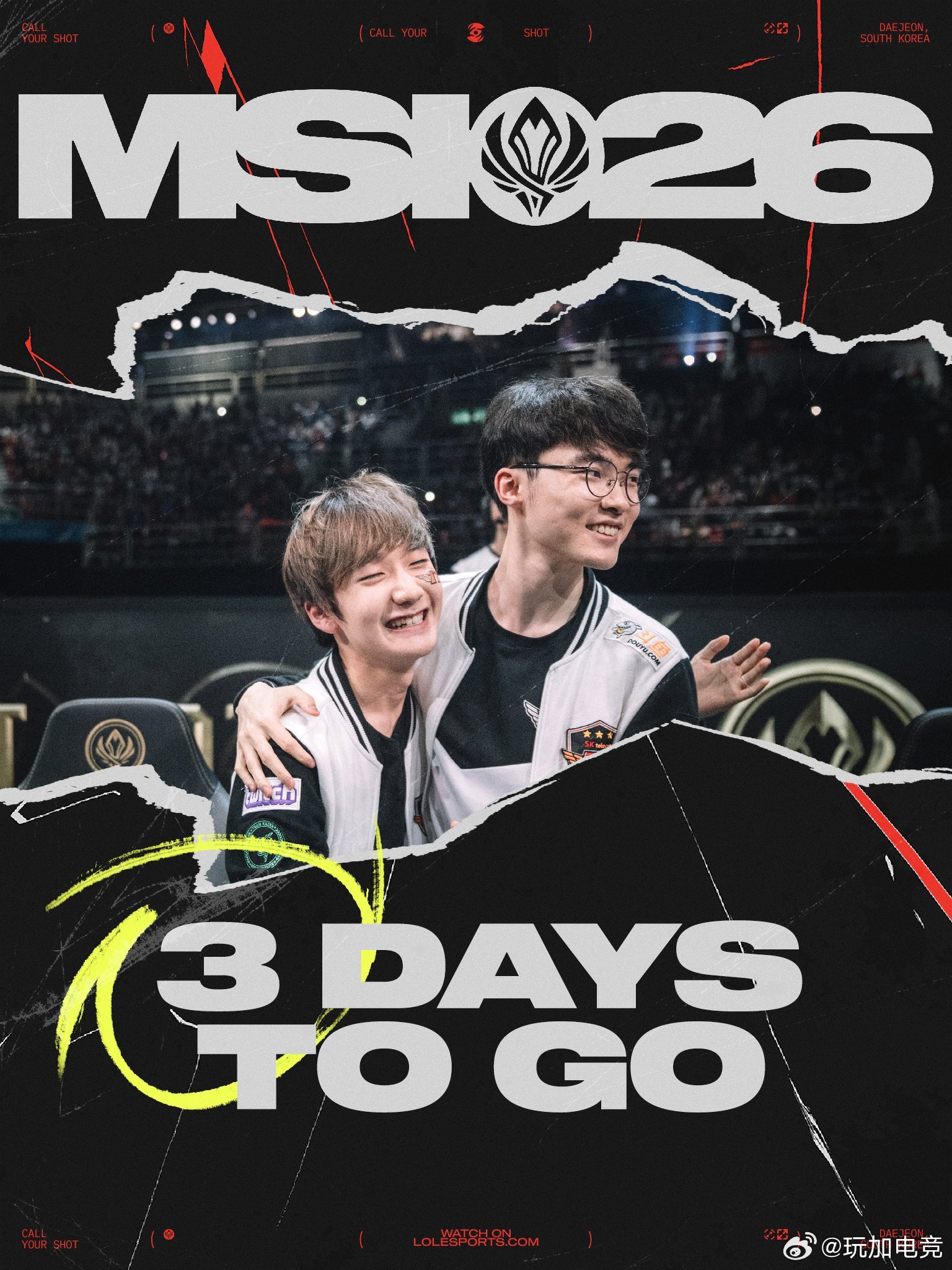 LOL官推发布MSI倒计时3天的海报17年的MSI Faker和PeanutFl