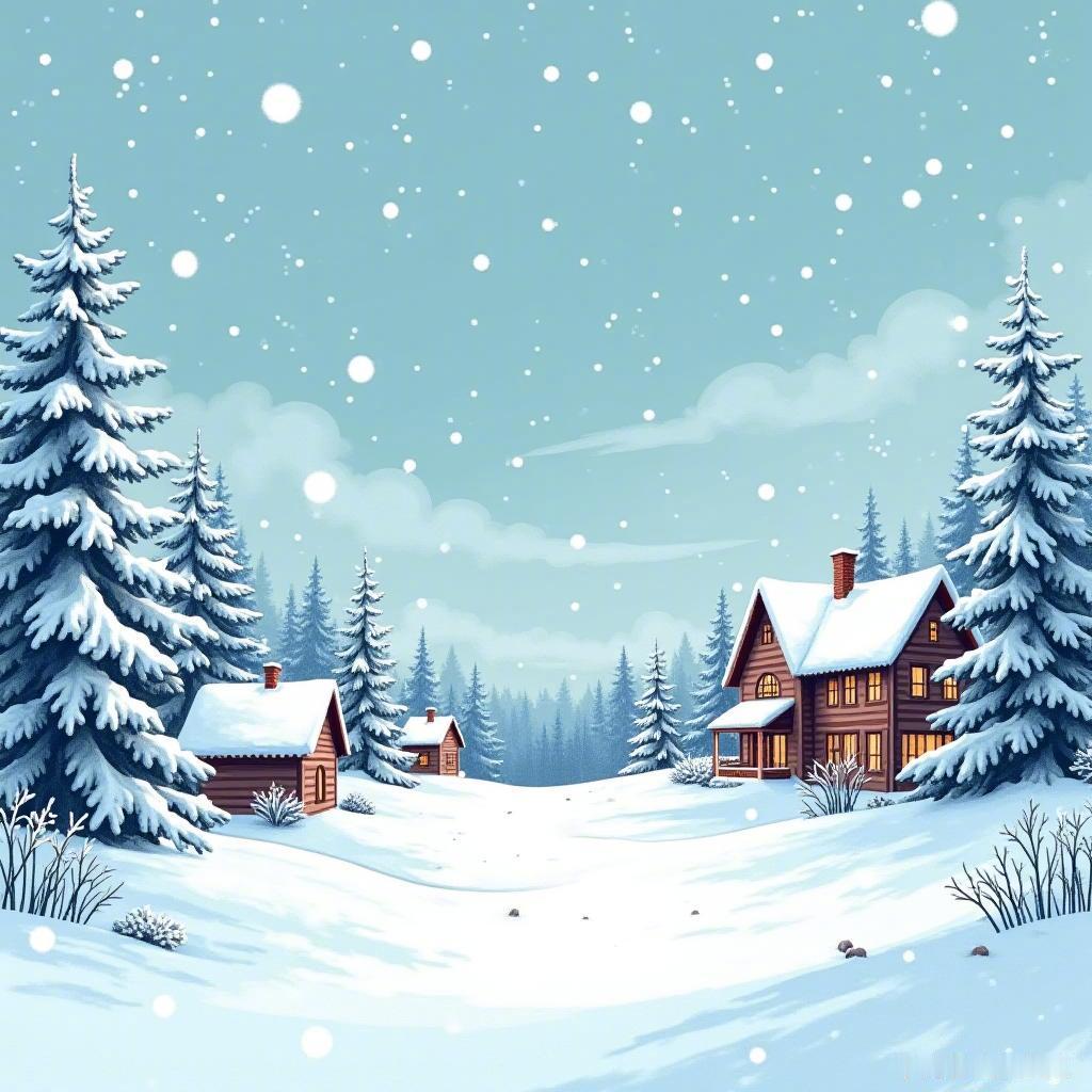 在这银装素裹的冬日里，雪花轻舞，仿佛时光凝固。温暖的村庄，静谧而美好。❄️🌨️