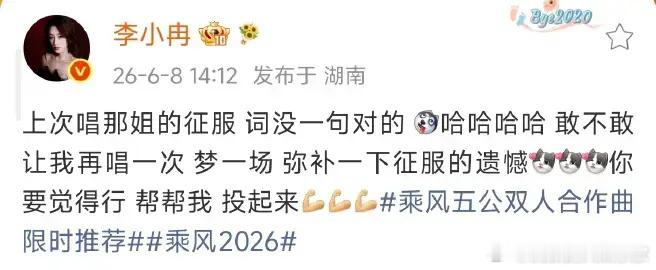 李小冉连发三条微博：“真别投了，反正我唱啥都不好听，我不配。”我还没看到浪姐里的