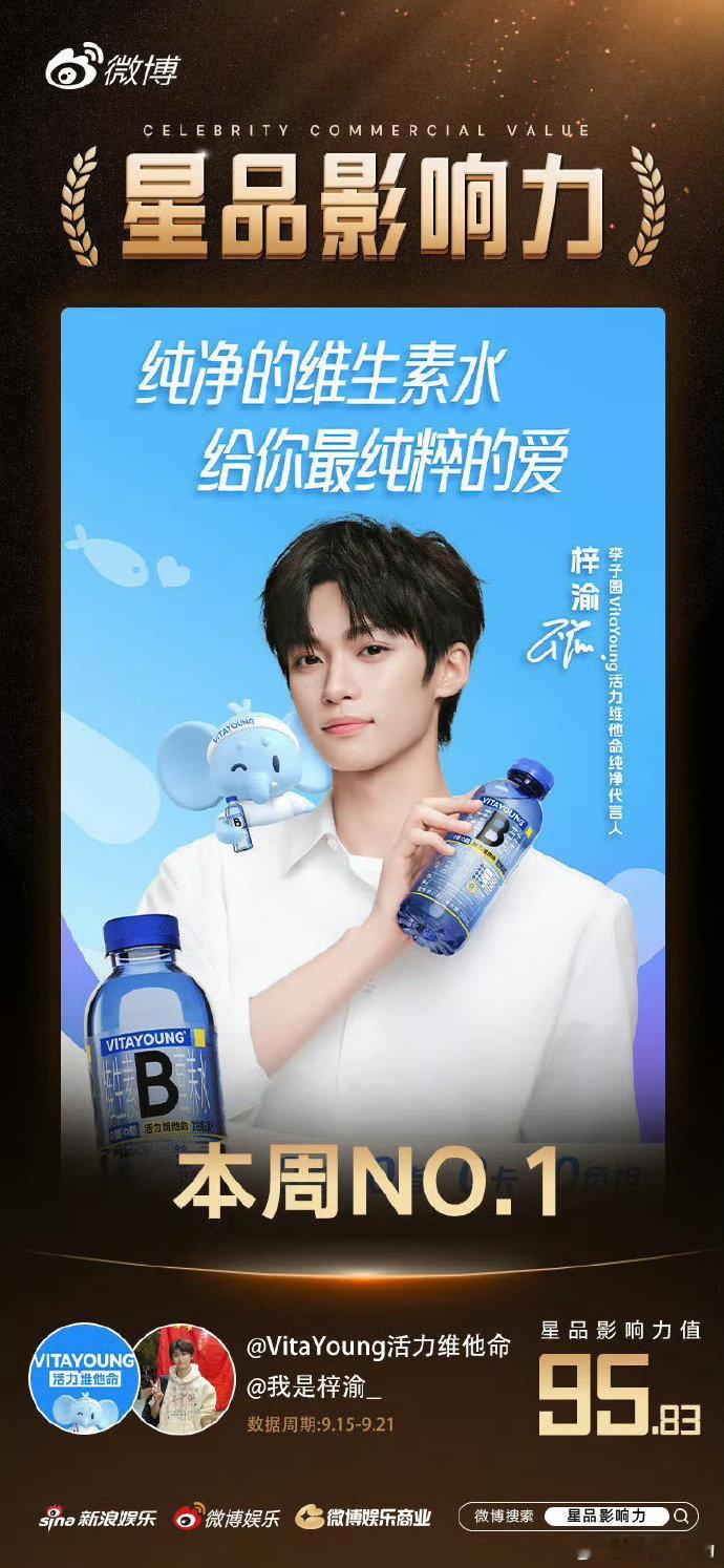 梓渝活力维他命星品影响力周度TOP1 梓渝获星品影响力周度TOP1 梓渝活力维他