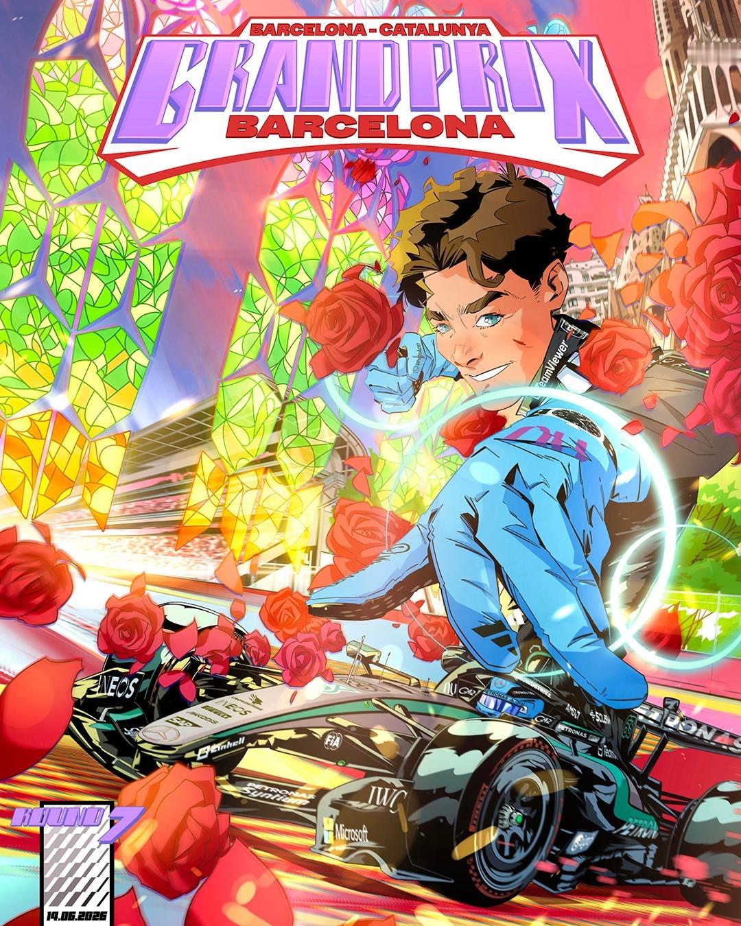 梅赛德斯车队和法拉利车队本周F1巴塞罗那🇪🇸大奖赛官方海报👀!F12026