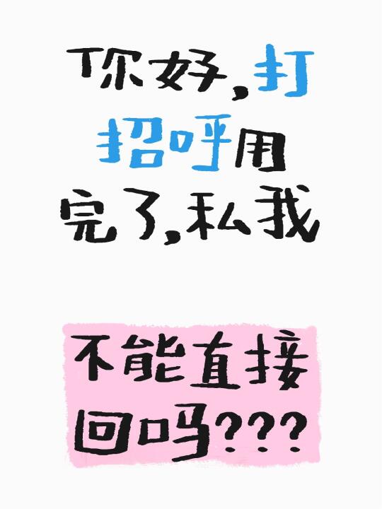 你好，打招呼用完了，私我