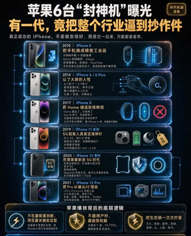 苹果6台“封神机”曝光：有一代，竟把整个行业逼到抄作业。