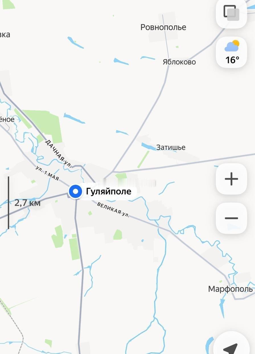 ‼️胡利艾伯勒市，俄军已从东北和东南方向开始发动攻势：来自罗夫诺波利亚和马尔福波