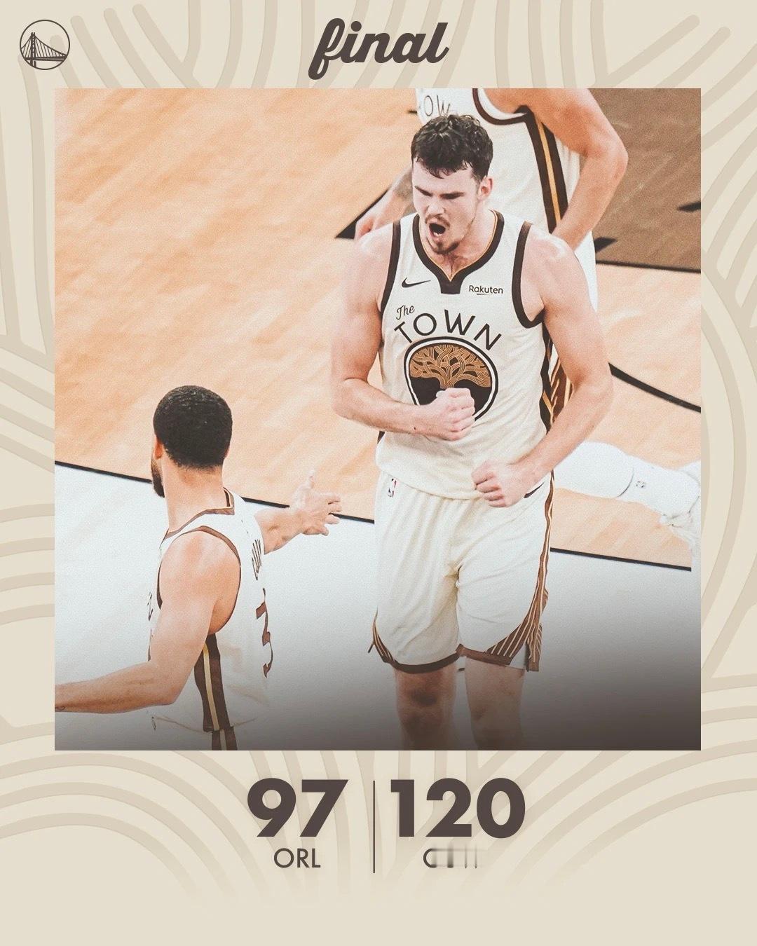 勇士大胜魔术 120-97轻取魔术豪取两连胜！库里26+6第三节6中6引爆，穆迪