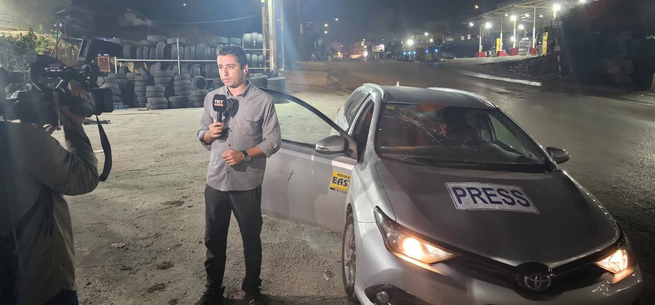 🔺土耳其政 府频道 TRT 的记者在纳布卢斯以南的赫瓦拉镇被 IDF 开 枪 