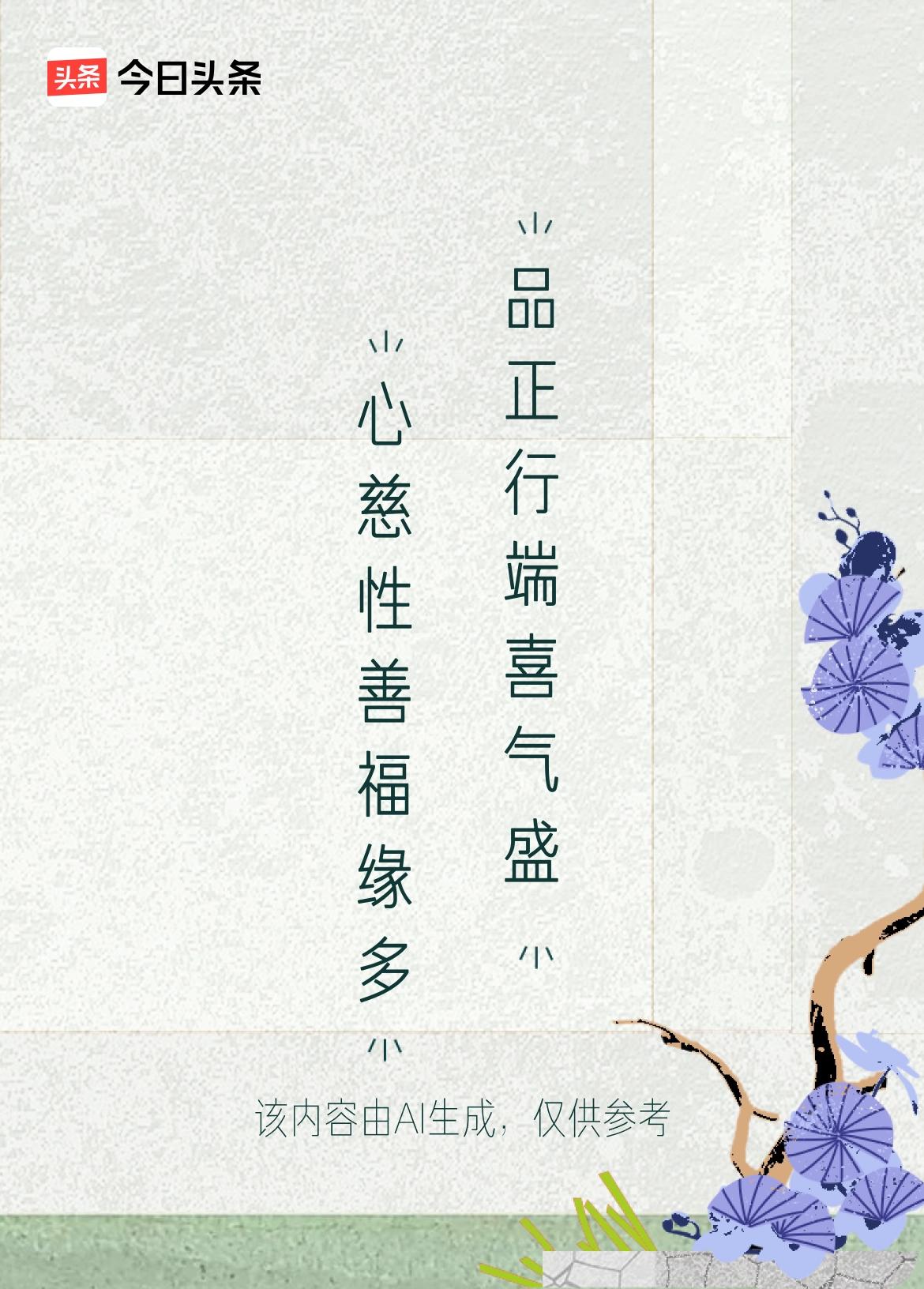 上联：心慈性善福缘多，恰似春风入户，润泽心田，自然引得和气生辉，百福骈臻。

下
