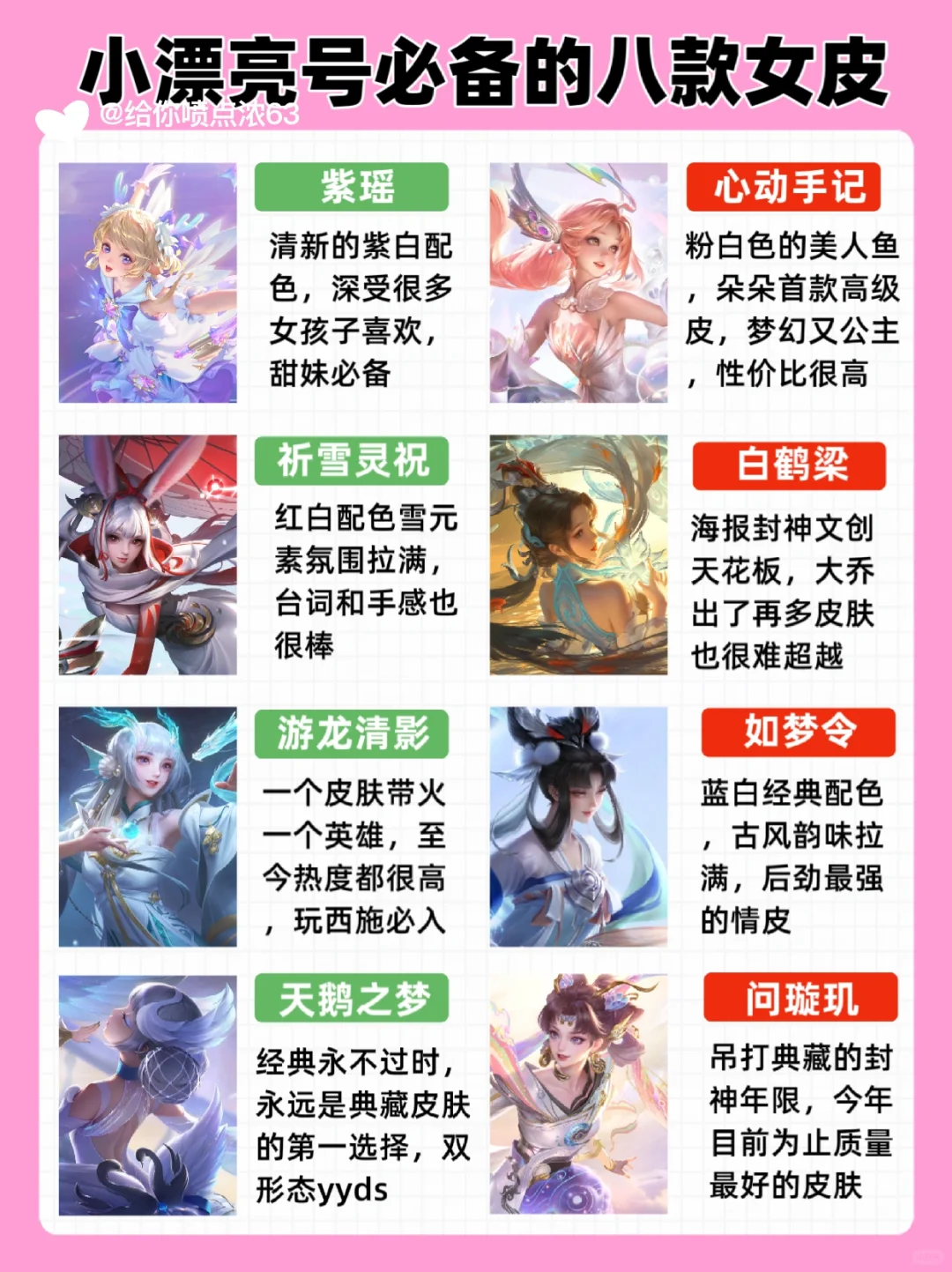 王者荣耀，漂亮号八大皮肤！