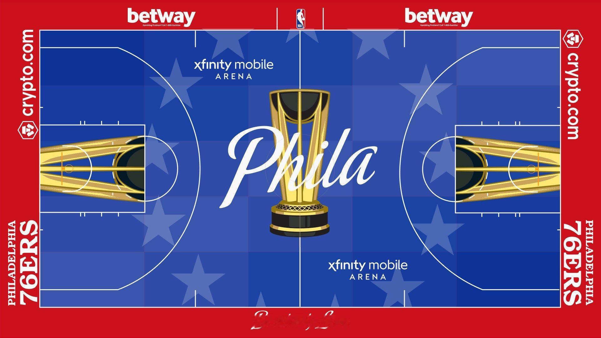 费城76人队新赛季NBA杯（季中赛）的地板正式公布～[围观]费城76人新赛季篮不