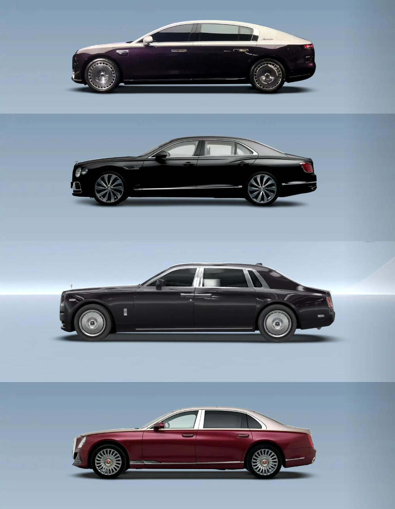 你认为尊界S800是什么水平？
对比几款超豪华轿车，不吹不黑，单纯从外形和比例来