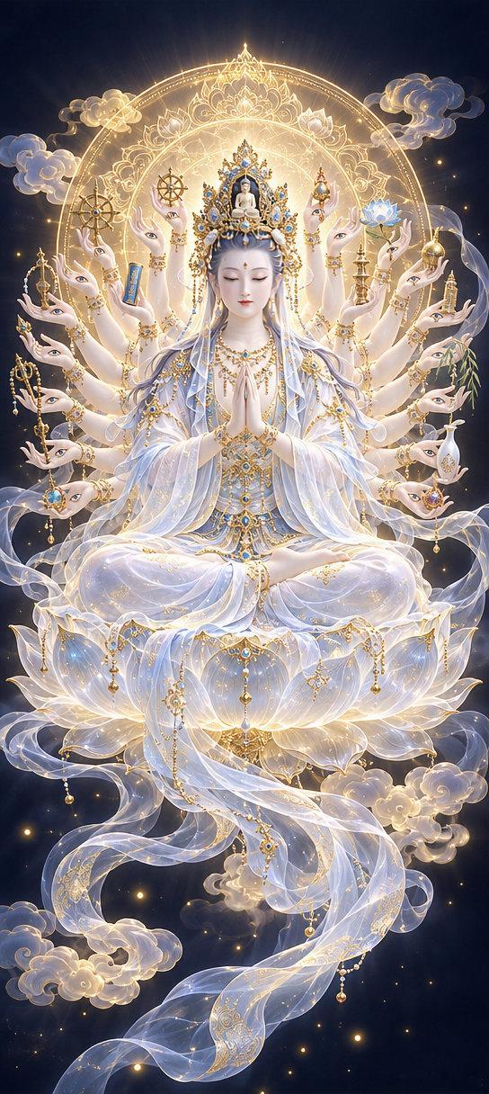 千手千眼观世音菩萨普度众生平安顺遂壁纸～ 心存善念佛必佑之！[祈祷][祈祷] ​