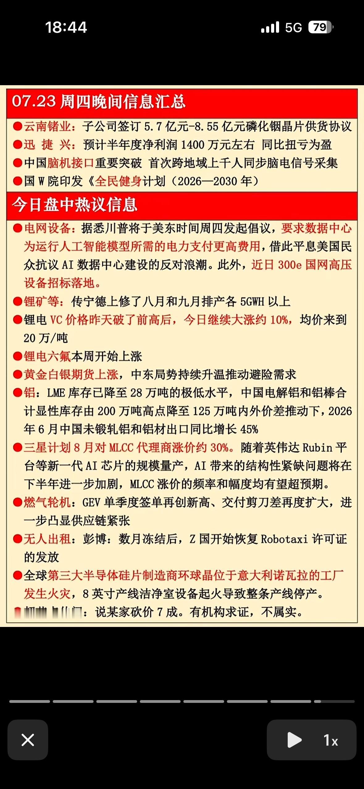 7月23日周四晚间信息汇总，AI、锂电、铝价齐飞，这波行情简直要上天啦！

7月