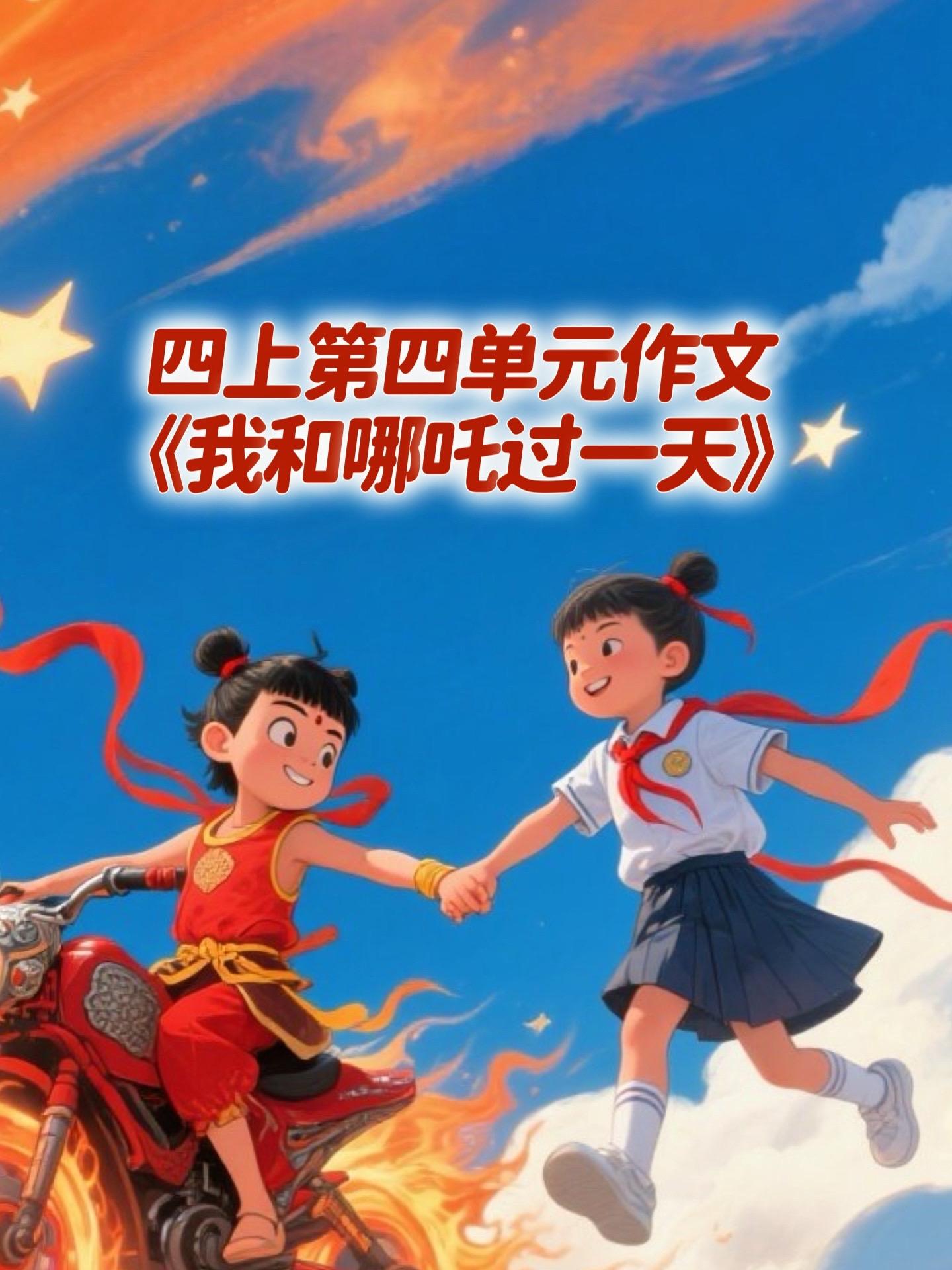 《我和哪吒过一天》   满分💯优秀范文。小学四年级上册第四单元习作《...