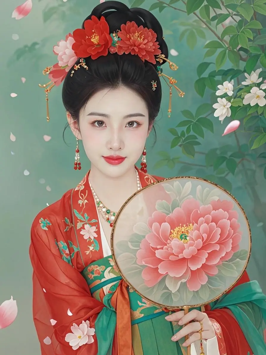 唐妆美人绘