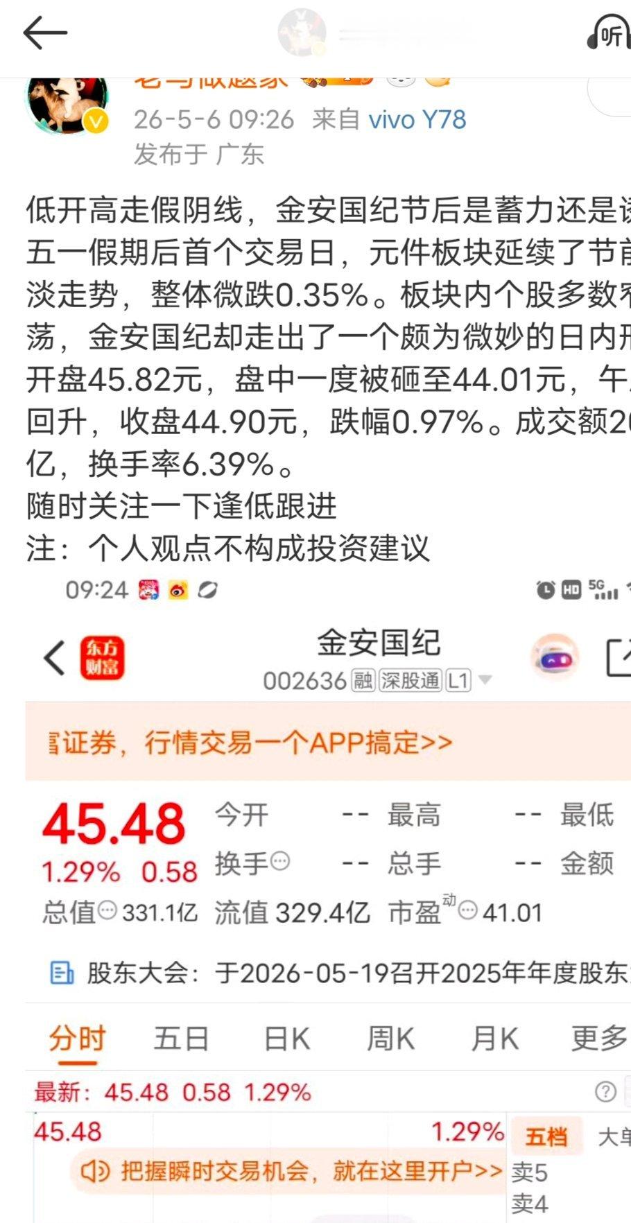 恭喜跟进的朋友们获得一波收益后续关注操作目前紫光股份已下车 早上通知的金安国纪已