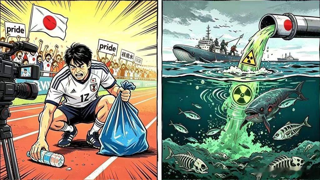 好图当赏👇🏻日本人：我们在世界杯赛场捡垃圾是为了保护赛场环境！世界上的一众网