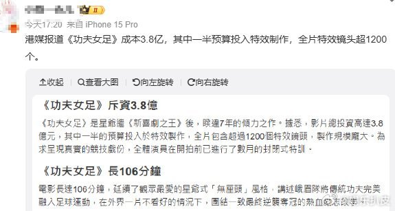 功夫女足成本3.8亿3.8亿等于得起码10亿才能回本……真不知道电影动则几亿钱都