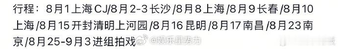 在下悟空是也要进组拍戏了 在下悟空是也公布行程表，确认 8 月底进组拍戏的消息。
