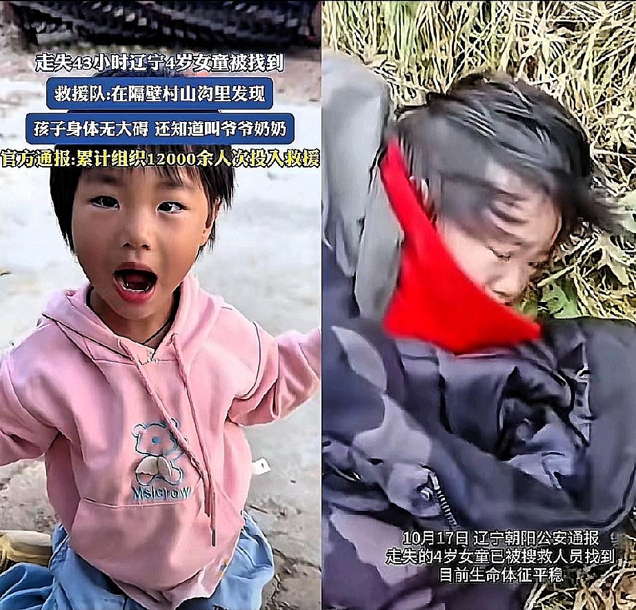 这个4岁的小女孩，真是把“聪明自救”演到了极致。
东北零下的雨夜，她自己找到山洞