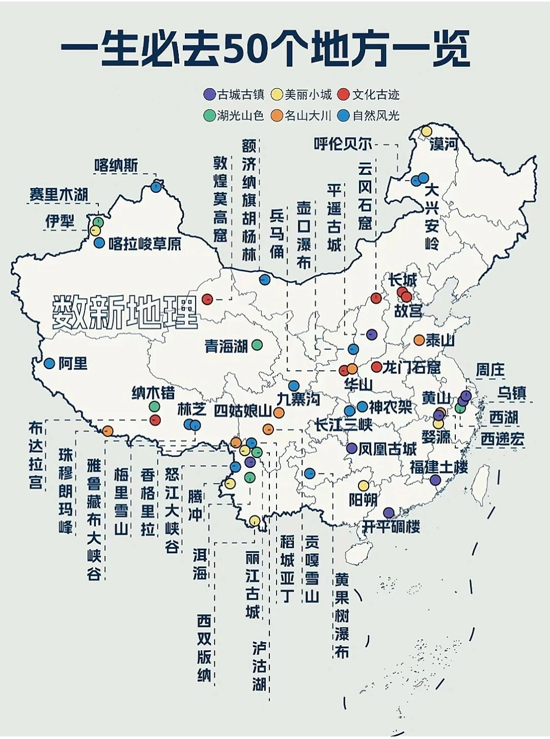 《国家地理》推荐一生必去的50个国内景点❗ ​​​