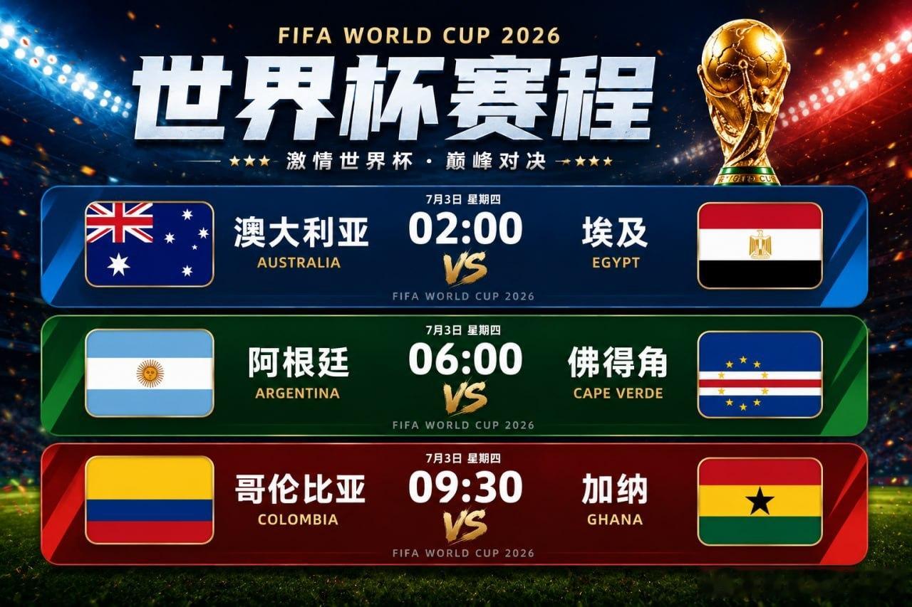 世界杯精彩继续！凌晨02:00澳大利亚vs埃及 清晨06:00 阿根廷vs佛得角