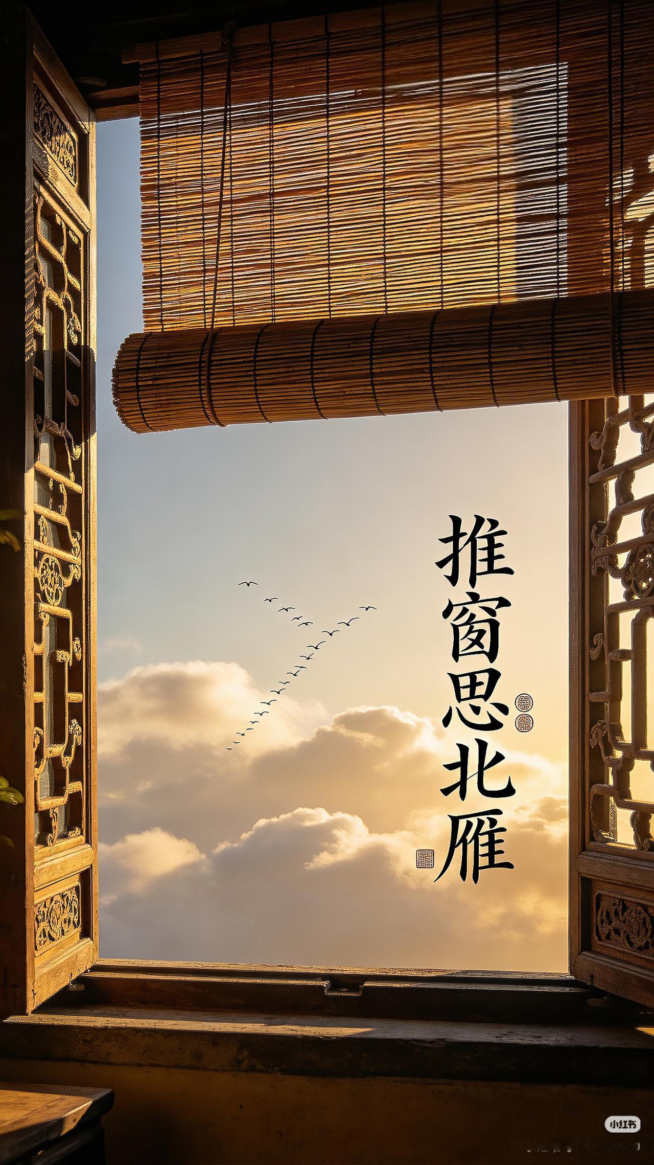 上联：推窗思北雁，
下联：？