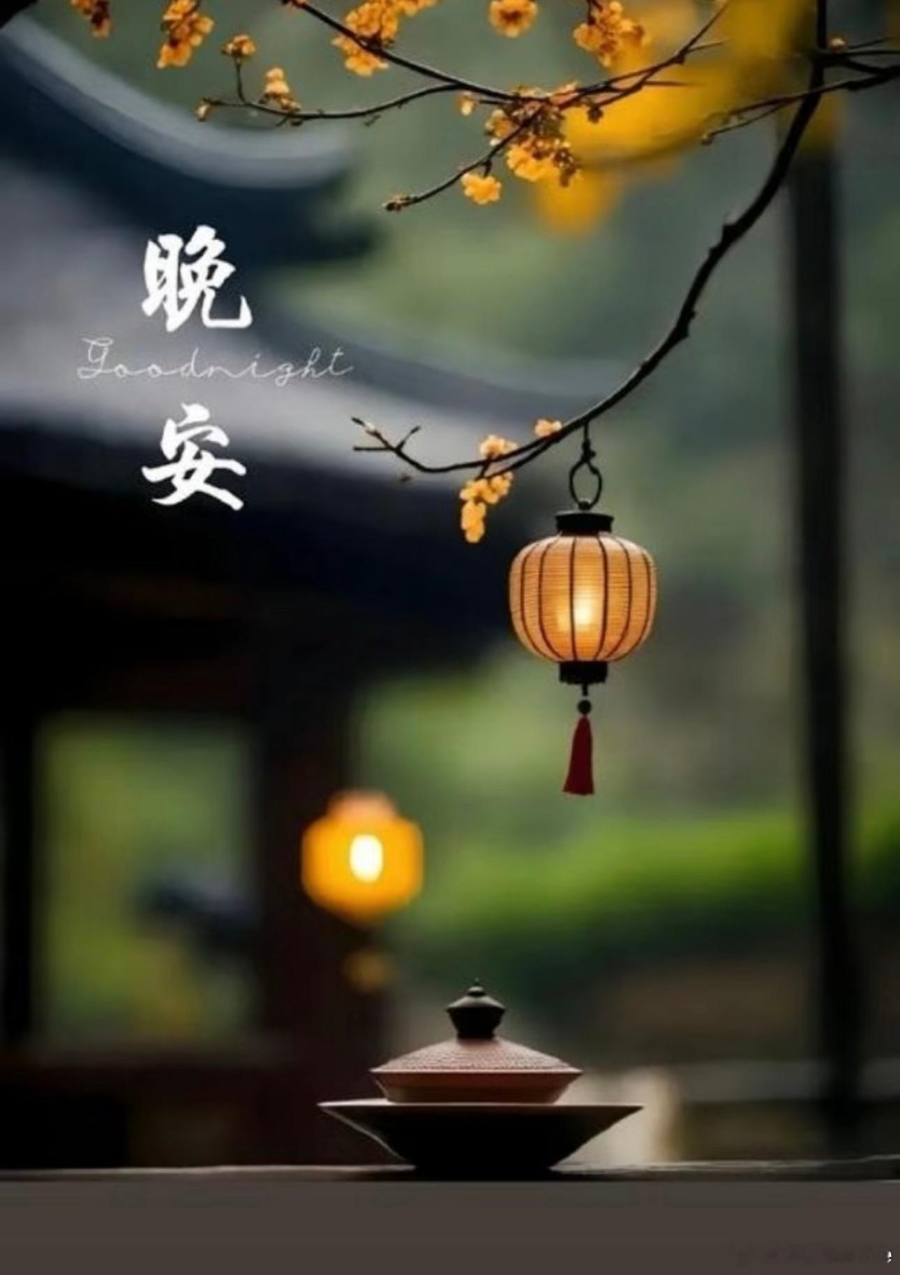 晚安  hyr 晚安 月亮悬于夜空，树影在旁轻晃。这静谧的夜，像一场无声的对话，