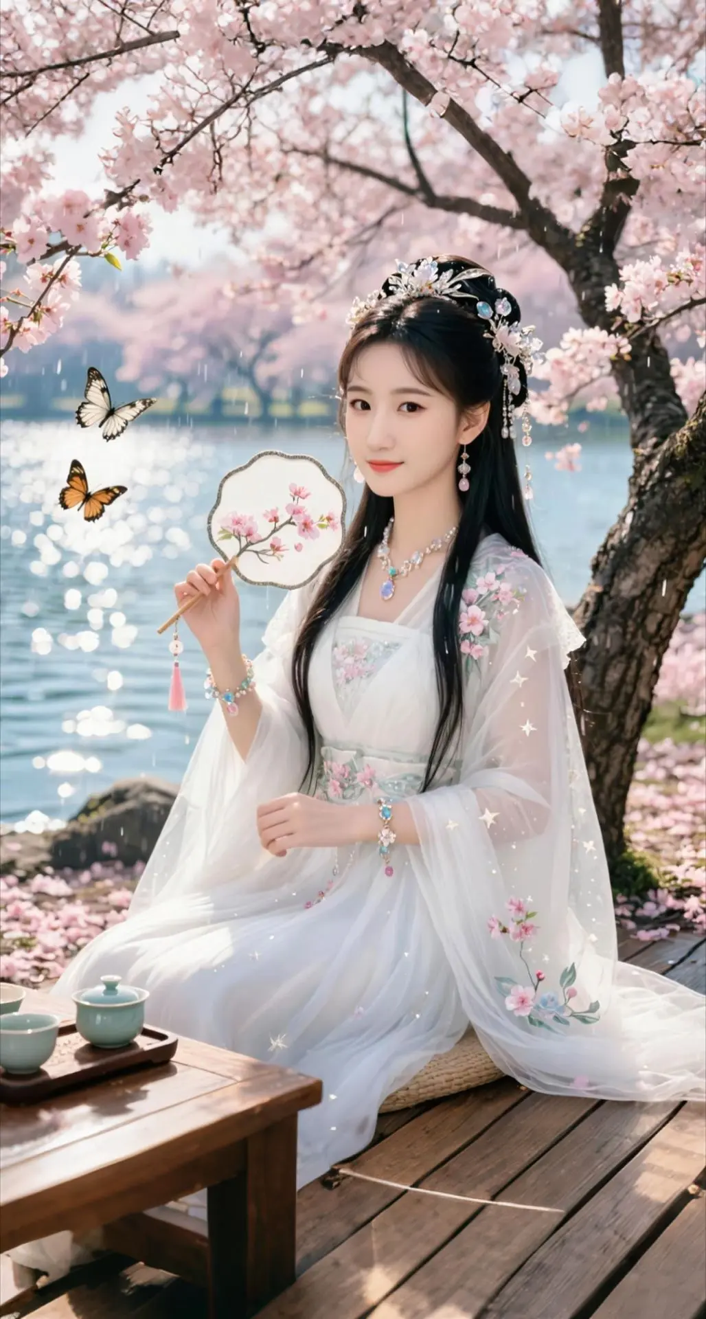 AI扩图 AI林间桃花随拍