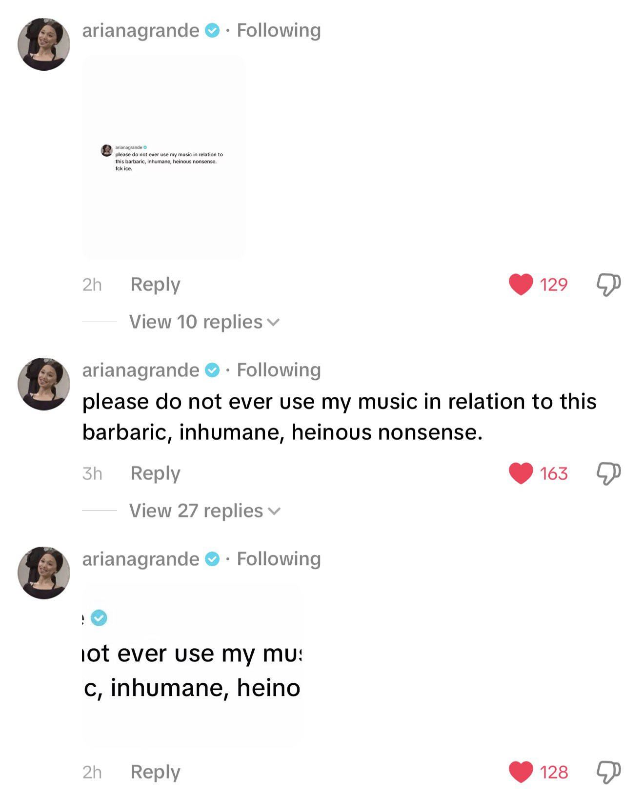 ArianaGrande  Ariana Grande在洋抖抨击白宫在Tik T