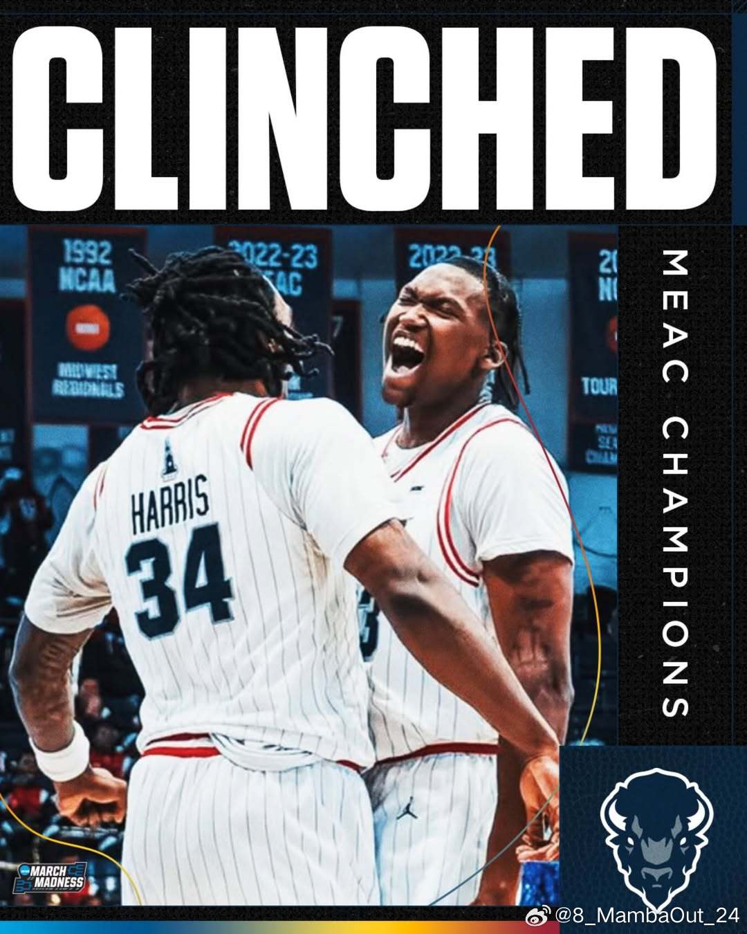 霍华德大学(Howard University)夺得MEAC锦标赛冠军，四年内第